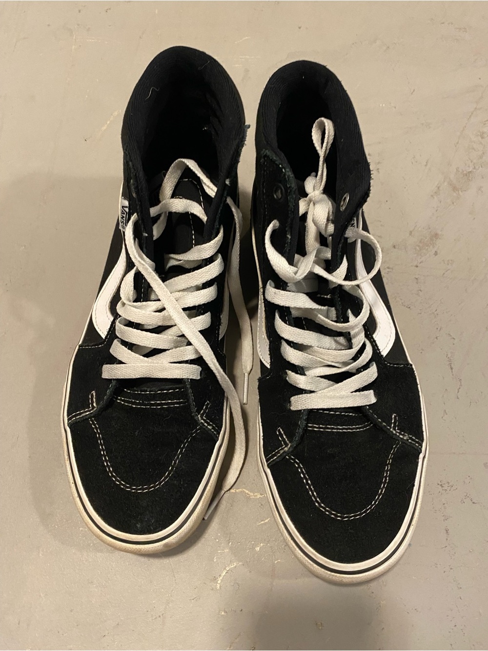 Vans Black and White High-Top Skate Sneakers - Men